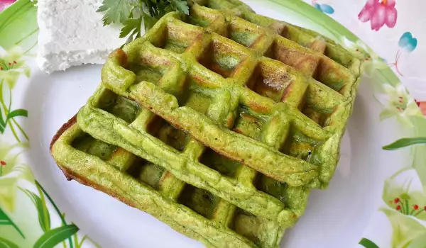 Delicious spinach waffles