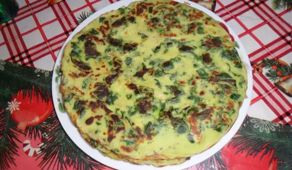 Spinach Pancakes with Prosciutto and Cheese