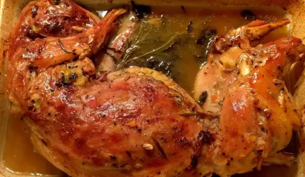 Roasted Rabbit with Wine and Aromatic Herbs