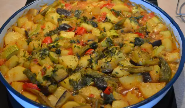Vegan Potato, Zucchini and Eggplant Casserole
