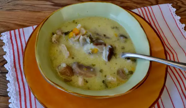 Pork Soup with Mushrooms and Rice