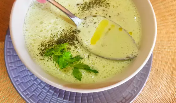 Healthy Cold Soup with Kefir and Onions