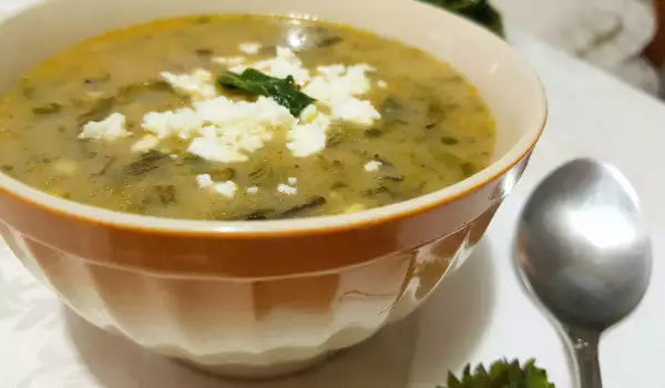 Nettles, Wild Garlic and Sheep's Cheese Soup