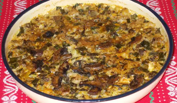Oven-Baked Pork Liver with Rice and Mushrooms