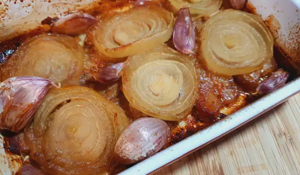 Roasted Pork Belly with Onions and Beer