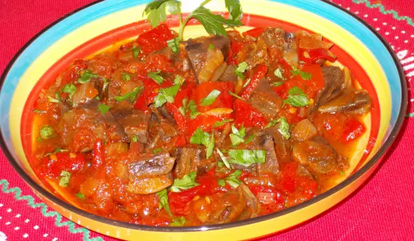 Pork Hearts with Peppers and Tomatoes