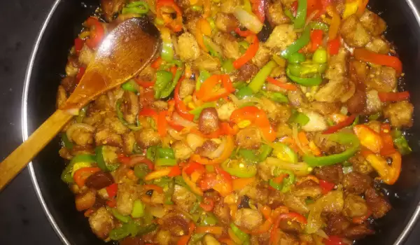 Pork with Onions and Peppers