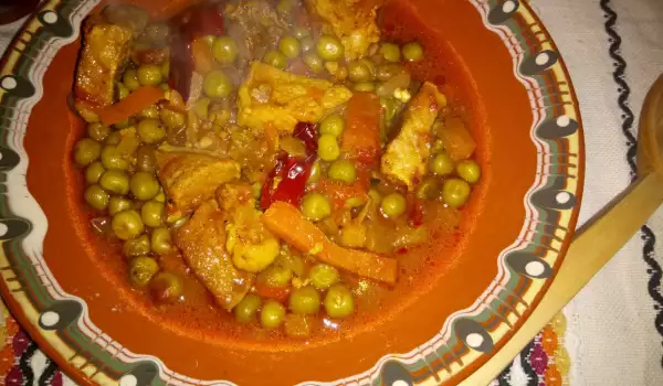 Pork with Peas and Dried Peppers