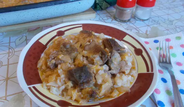 Pork Dish with Sauerkraut and Rice
