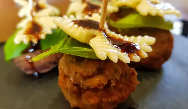 Festive Bites with Meatballs, Farfalle and Teriyaki Sauce