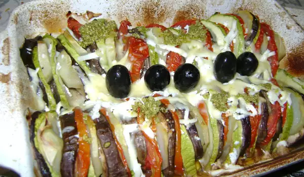 Tian with White Cheese and Olives