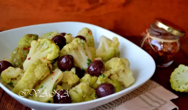 Warm Cauliflower and Olives Salad