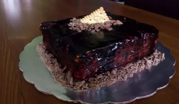 Biscuit Cake with Starch and Cocoa Glaze