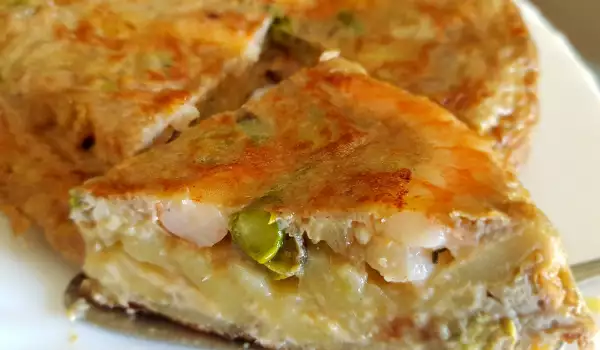 Tortilla with Vegetables and Shrimp