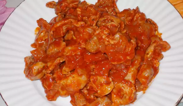 Chicken Gizzards with Onions and Tomatoes