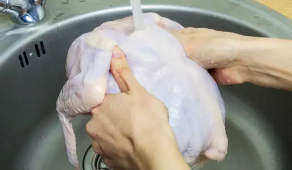 Washing the chicken makes chicken soup healthy