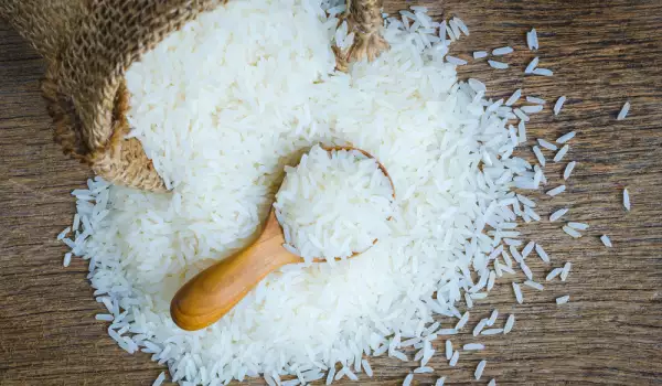 white polished rice