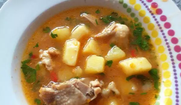 Potato Stew with Chicken and Garlic