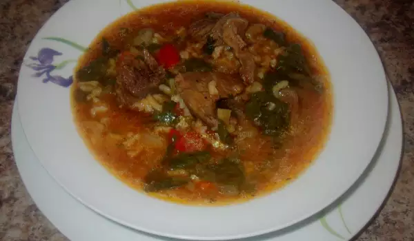 Beef, Spinach and Rice stew