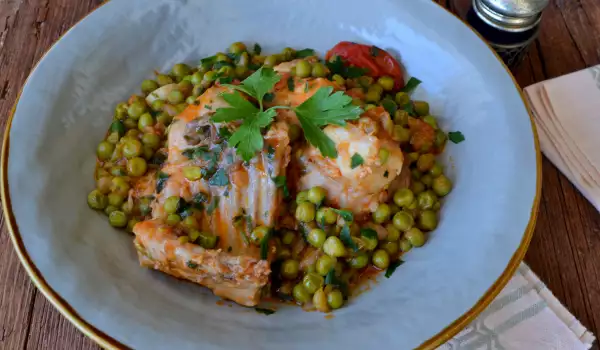 Rabbit Meat with Peas and Tomatoes