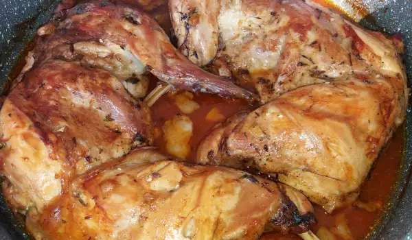 Roasted Rabbit with Onions and Wine