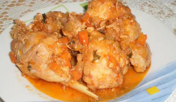 Rabbit Stew in Tomato Sauce and Vegetables