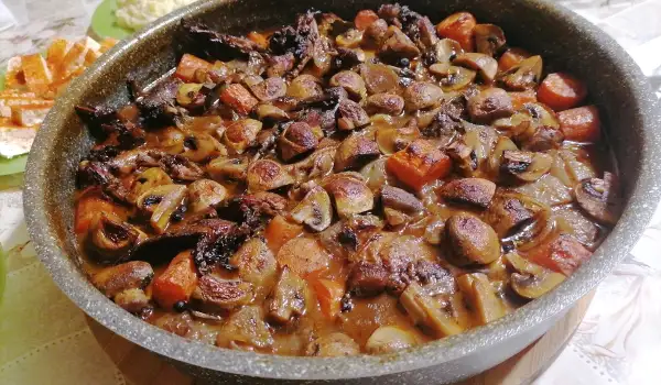 Roasted Rabbit with White Wine and Vegetables