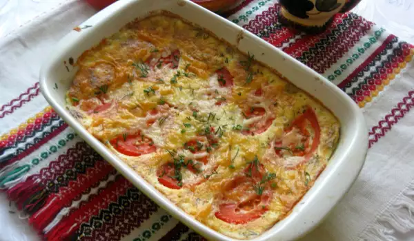 Casserole with Cheeses and Tomatoes