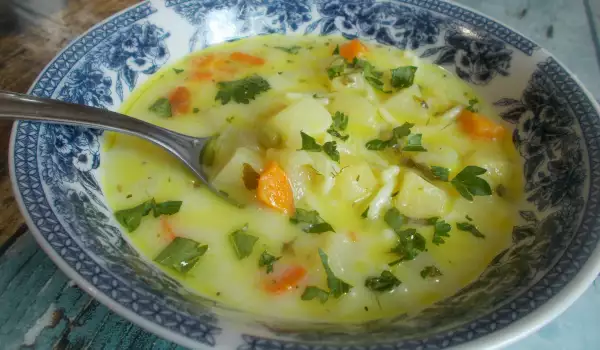 Vegetable Soup with Milk and Turmeric