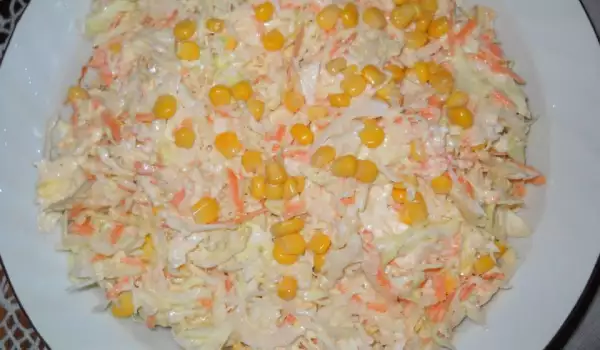 Cabbage Salad with Carrots and Mayonnaise