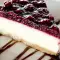 Cheesecake with Blueberry Jam and Wild Berry Juice