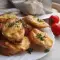 Bruschetta with Yellow Cheese, Egg and Cream Cheese