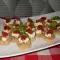 Garlic Bruschettas with Fresh Cheese and Tomato Paste