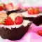 Chocolate Baskets with Strawberry Filling