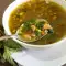 Rice Soup with Nettles and Mushrooms