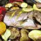 Oven-Baked Red Sea Bream with Eggplant and Zucchini