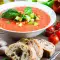 Garden Gazpacho with Garlic Bread Slices