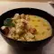 Potatoes and Leeks Cream Soup with Croutons