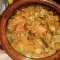 Pork Belly Chops with Vegetables in a Clay Pot