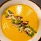 Autumn Pumpkin Cream Soup with Mushrooms