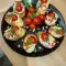 Crostini with Cream Cheese, Salmon and Cherry Tomatoes