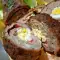 Meat Roll with Eggs, Processed Cheese and Peppers