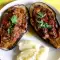 Stuffed Eggplants with Carrots, Peppers, Tomatoes