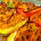 Stuffed Peppers with Rice, Peas and Mushrooms