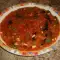 Eggplant with Tomato Sauce and Garlic in a Pan