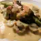 Stuffed Chicken and Asparagus Rolls in Mushroom Sauce