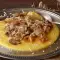 Polenta with Minced Meat, Dried Mushrooms and Onions