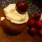 Chocolate Cupcakes with Cherries and Cream Cheese Glaze