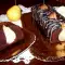 Chocolate Sponge Cake with Whole Pears