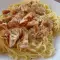 Spaghetti with White Sauce and Chicken